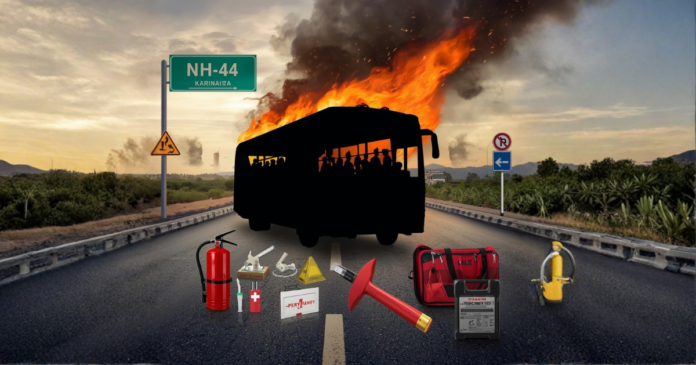 ನೆಲಮಂಗಲ ಖಾಸಗಿ ಬಸ್ ಬೆಂಕಿ 40 ಪ್ರಯಾಣಿಕರು ಸುರಕ್ಷಿತ ಸಂಜನಾ ಟ್ರಾವೆಲ್ಸ್ ಪ್ರತೀಕಾತ್ಮಕ ಚಿತ್ರ