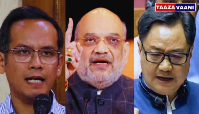 Amit Shah roars in Lok Sabha 2026 : Confrontation for Congress in battle against Speaker! What did Gaurav Gogoi say about Kiran Rijiju?