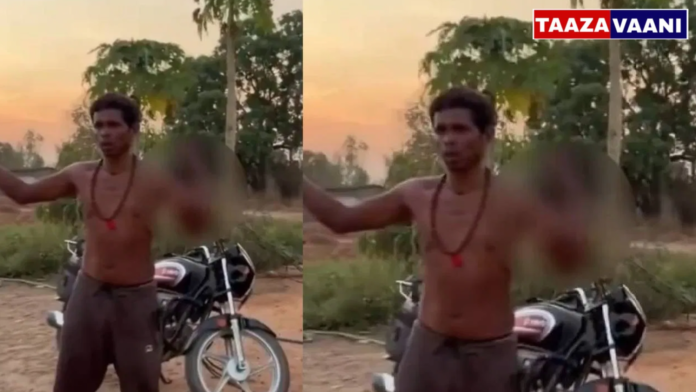 Chhattisgarh: A procession through the town, holding the head of his wife in his hand!