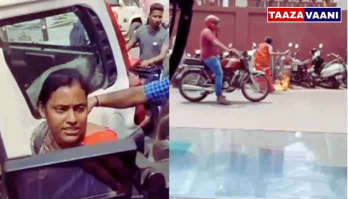 Orissa High Court: Woman pours petrol on vehicles and sets them on fire!