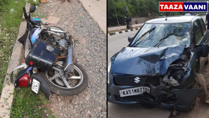Puttur: Car hits bike near Golittottu, biker dies on the spot, wife in critical condition