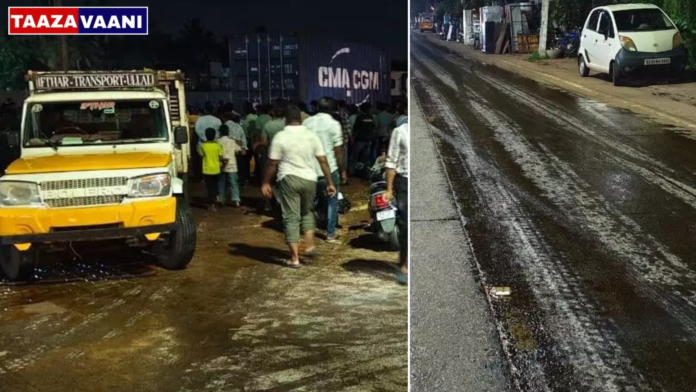 Ullal: Fish oil spills on the road, riders overturn! Canter stopped, huge protest by the public